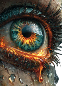Flaming Tear Eye Vinyl Car Decal Sticker – Waterproof & UV-Resistant 8.533333333333333"