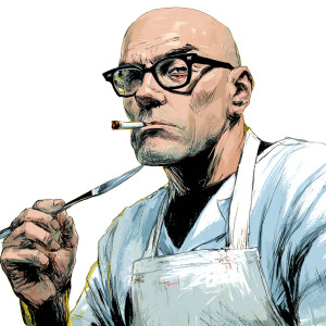 Bald Pathologist Smoking Vinyl Car Decal Sticker – Waterproof & UV-Resistant 6.826666666666667"