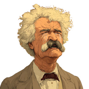 Mark Twain Crying Vinyl Car Decal Sticker – Waterproof & UV-Resistant 3.4133333333333336"