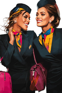 Elegant Flight Attendants Vinyl Car Decal Sticker – Waterproof & UV-Resistant 8.96"