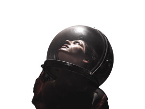 Sad Helmeted Woman Vinyl Car Decal Sticker – Waterproof & UV-Resistant 6.1866666666666665"