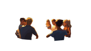 Friends Dining Outdoors Vinyl Car Decal Sticker – Waterproof & UV-Resistant 2.72"
