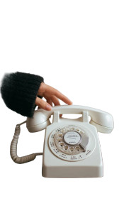 Vintage White Phone Vinyl Car Decal Sticker – Waterproof & UV-Resistant 4.8533333333333335"