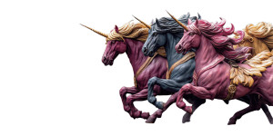 Chaotic Unicorn Stampede Vinyl Car Decal Sticker – Waterproof & UV-Resistant 5.12"