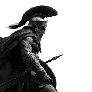 Spartan Warrior Standoff Vinyl Car Decal Sticker – Waterproof & UV-Resistant 3.4133333333333336"