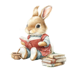 Reading Rabbit V3 Vinyl Car Decal Sticker – Waterproof & UV-Resistant 6.826666666666667"