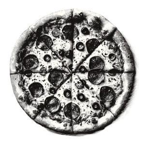 Pizza Outline Vinyl Car Decal Sticker – Waterproof & UV-Resistant 3.4133333333333336"