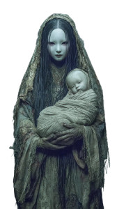 Sorrowful Ghost Mother Vinyl Car Decal Sticker – Waterproof & UV-Resistant 9.706666666666667"