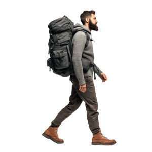 Hiking Man V4 Vinyl Car Decal Sticker – Waterproof & UV-Resistant 3.4133333333333336"