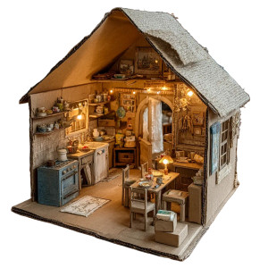 Cardboard House Scene Vinyl Car Decal Sticker – Waterproof & UV-Resistant 3.4133333333333336" Cardboard House Scene Vinyl Car Decal Sticker – Waterproof & UV-Resistant 3.4133333333333336"