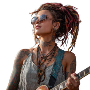 Gorgeous Guitarist Vinyl Car Decal Sticker – Waterproof & UV-Resistant 3.4133333333333336"