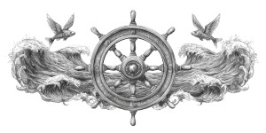 Ancient Ship'S Helm Vinyl Car Decal Sticker – Waterproof & UV-Resistant 5.12"