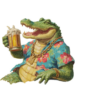 Festive Alligator Vinyl Car Decal Sticker – Waterproof & UV-Resistant 3.4133333333333336"