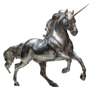 Chrome Unicorn Running Vinyl Car Decal Sticker – Waterproof & UV-Resistant 3.4133333333333336"