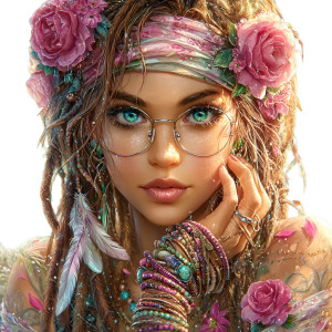 Boho Jungle Girl Vinyl Car Decal Sticker – Waterproof & UV-Resistant 3.4133333333333336"