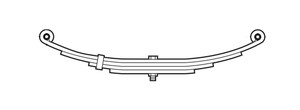 Heavy Duty Trailer Axle Leaf Spring | 1750 lb Capacity | Double Eye Mount | 4 Leafs