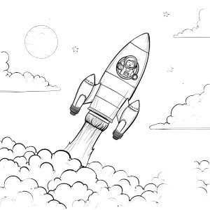Cartoon Rocket Launch V2 Vinyl Car Decal Sticker – Waterproof & UV-Resistant 6.826666666666667"