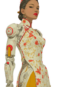 Vietnamese Cyborg Beauty Vinyl Car Decal Sticker – Waterproof & UV-Resistant 4.4