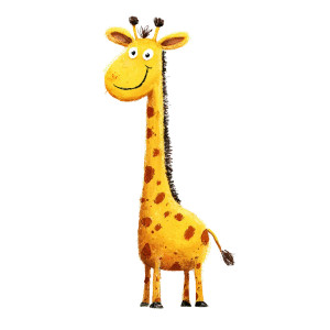 Cartoon Giraffe V5 Vinyl Car Decal Sticker – Waterproof & UV-Resistant 3.4133333333333336"