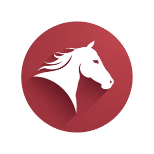 Horse Icon Circle Vinyl Car Decal Sticker – Waterproof & UV-Resistant 3.4133333333333336"