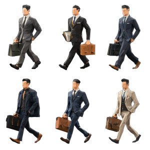 Asian Professionals Walking V2 Vinyl Car Decal Sticker – Waterproof & UV-Resistant 6.826666666666667"