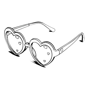 Heart-Shaped Glasses Vinyl Car Decal Sticker – Waterproof & UV-Resistant 3.4133333333333336"