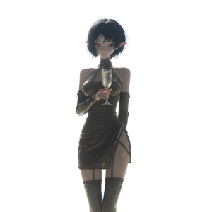 Anime Elf Woman V2 Vinyl Car Decal Sticker – Waterproof & UV-Resistant 3.4133333333333336"