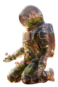 Glass Astronaut Biome Vinyl Car Decal Sticker – Waterproof & UV-Resistant 8.96"