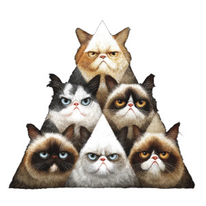 Grumpy Cats Pyramid Vinyl Car Decal Sticker – Waterproof & UV-Resistant 3.4133333333333336"