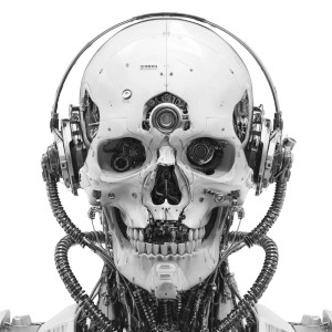 Mechanical Cyborg Skull Vinyl Car Decal Sticker – Waterproof & UV-Resistant 3.4133333333333336"