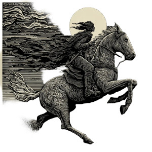 Brave Warhorse Rider Vinyl Car Decal Sticker – Waterproof & UV-Resistant 3.4133333333333336"