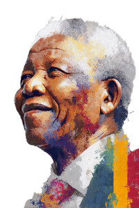 Abstract Mandela Portrait Vinyl Car Decal Sticker – Waterproof & UV-Resistant 8.96"