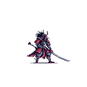 Samurai Sprite Vinyl Car Decal Sticker – Waterproof & UV-Resistant 6.826666666666667"