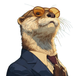 Business Otter V2 Vinyl Car Decal Sticker – Waterproof & UV-Resistant 3.4133333333333336"