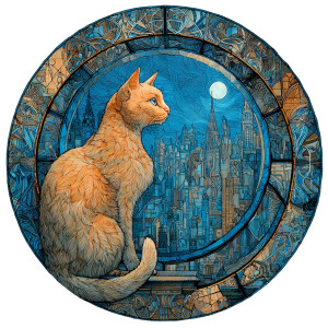 Cat On Window Vinyl Car Decal Sticker – Waterproof & UV-Resistant 3.4133333333333336"
