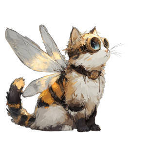 Honey Bee Cat Vinyl Car Decal Sticker – Waterproof & UV-Resistant 6.826666666666667"