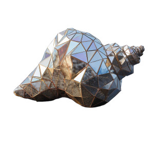 Geometric Mirror Seashell Vinyl Car Decal Sticker – Waterproof & UV-Resistant 6.826666666666667"