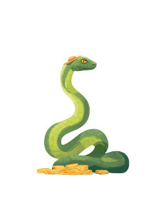 Stylized Festive Snake Vinyl Car Decal Sticker – Waterproof & UV-Resistant 4.1066666666666665"
