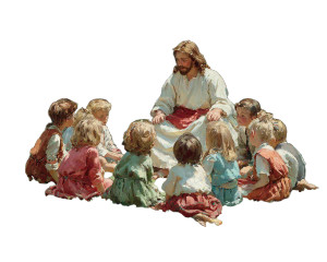 Jesus Teaching Children V2 Vinyl Car Decal Sticker – Waterproof & UV-Resistant 3.2"