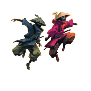 Ninjas Fighting V2 Vinyl Car Decal Sticker – Waterproof & UV-Resistant 3.4133333333333336"