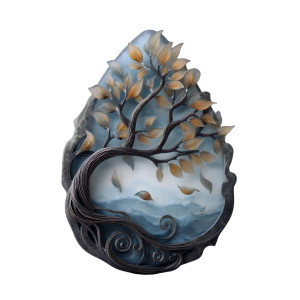 Twisted Tree Brooch Vinyl Car Decal Sticker – Waterproof & UV-Resistant 3.4133333333333336"