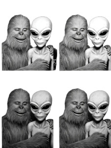 Bigfoot And Alien Vinyl Car Decal Sticker – Waterproof & UV-Resistant 8.213333333333333" Bigfoot And Alien Vinyl Car Decal Sticker – Waterproof & UV-Resistant 8.213333333333333"