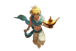 Magic Lamp Genie Vinyl Car Decal Sticker – Waterproof & UV-Resistant 2.986666666666667"