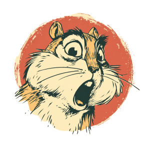 Scared Cartoon Chipmunk Vinyl Car Decal Sticker – Waterproof & UV-Resistant 6.826666666666667"