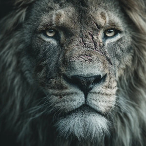 Scarred Lion V2 Vinyl Car Decal Sticker – Waterproof & UV-Resistant 3.4133333333333336"