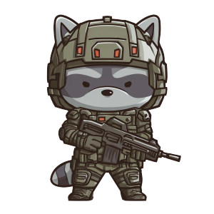 Chibi Tactical Raccoon Vinyl Car Decal Sticker – Waterproof & UV-Resistant 3.4133333333333336" Chibi Tactical Raccoon Vinyl Car Decal Sticker – Waterproof & UV-Resistant 3.4133333333333336"