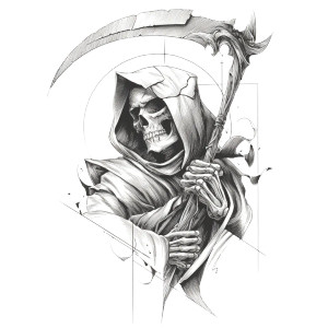 Grim Reaper Mask V2 Vinyl Car Decal Sticker – Waterproof & UV-Resistant 3.4133333333333336"