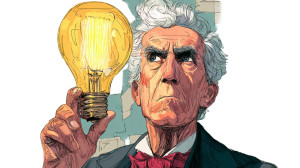 Edison With Bulb Vinyl Car Decal Sticker – Waterproof & UV-Resistant 2.72"