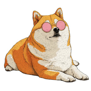 Shiba Inu Sunglasses Vinyl Car Decal Sticker – Waterproof & UV-Resistant 3.4133333333333336"