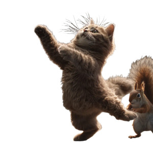 Dancing Cat Squirrel Vinyl Car Decal Sticker – Waterproof & UV-Resistant 3.4133333333333336"